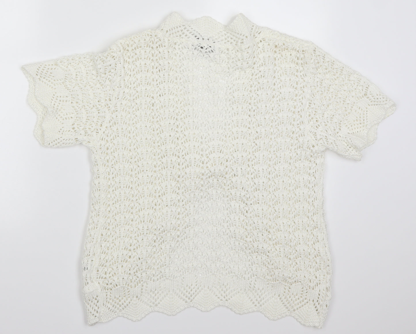 Just Elegance Womens White  Knit Cardigan Jumper Size S
