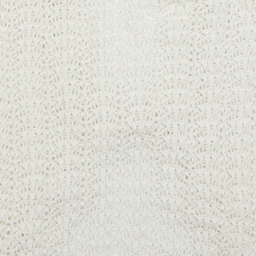 Just Elegance Womens White  Knit Cardigan Jumper Size S