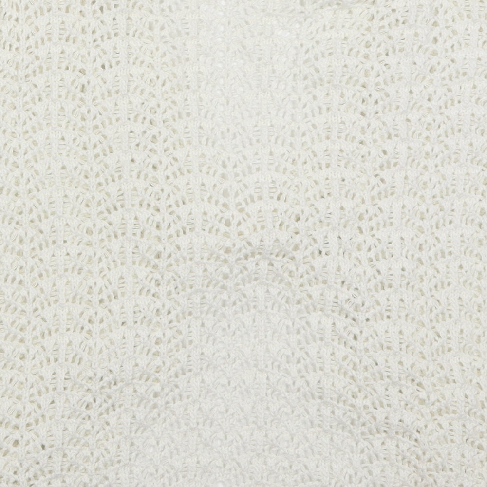 Just Elegance Womens White  Knit Cardigan Jumper Size S