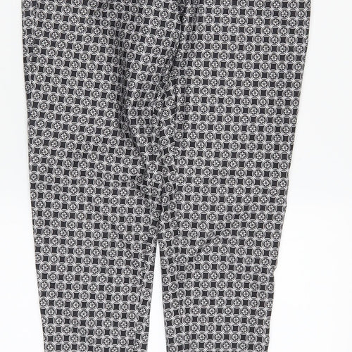 New Look Womens Grey Geometric  Trousers  Size 8 L28 in