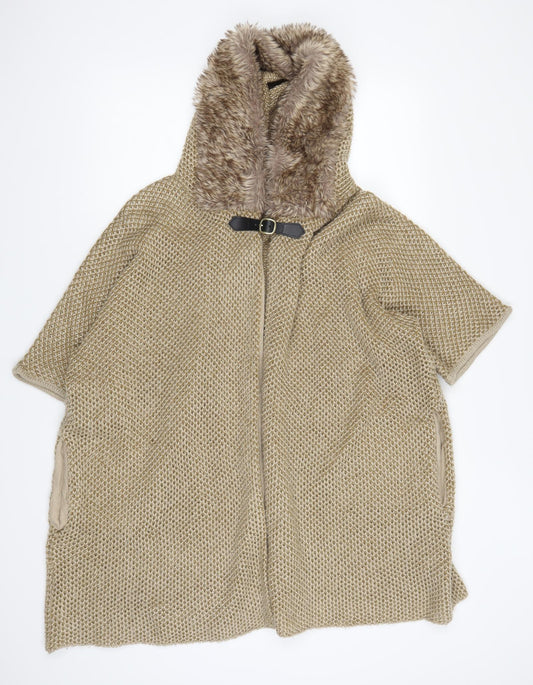 Front view of Atmosphere women’s brown jacket coat, size M