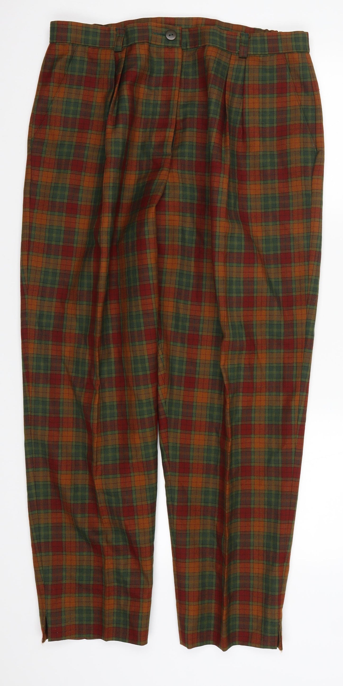 Johnstons of Elgin Womens Brown Check  Trousers  Size 18 L27 in