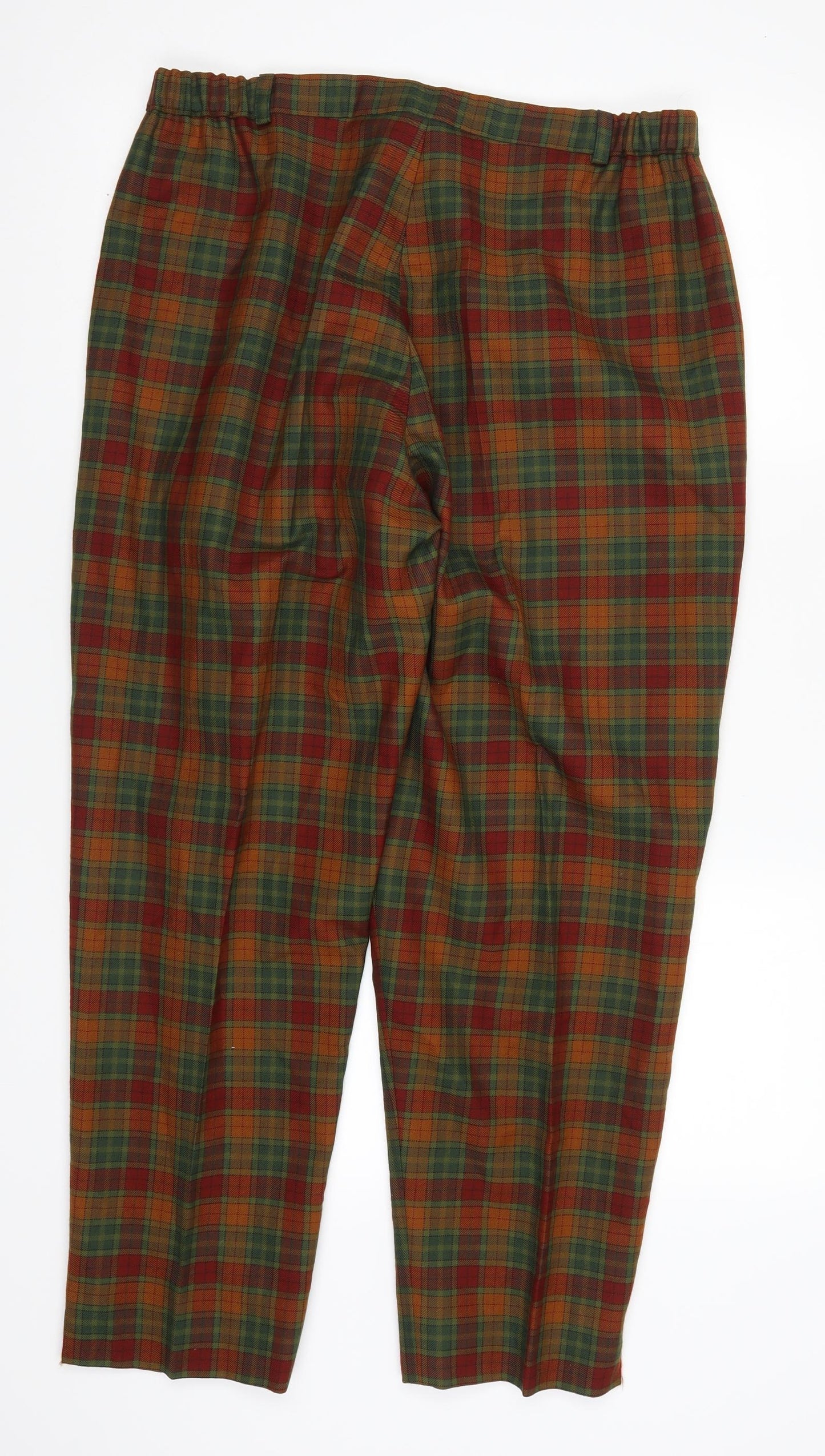 Johnstons of Elgin Womens Brown Check  Trousers  Size 18 L27 in