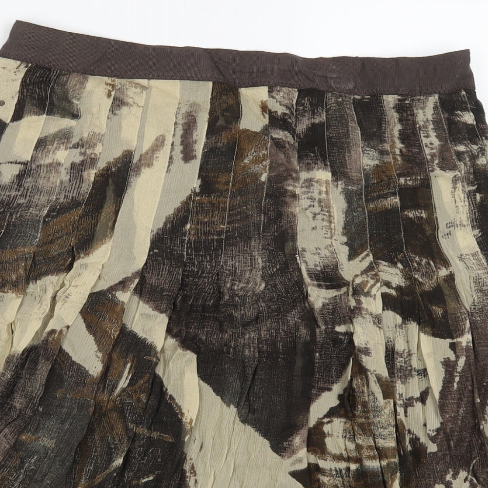 Marks and Spencer Womens Brown   A-Line Skirt Size 10  - Abstract