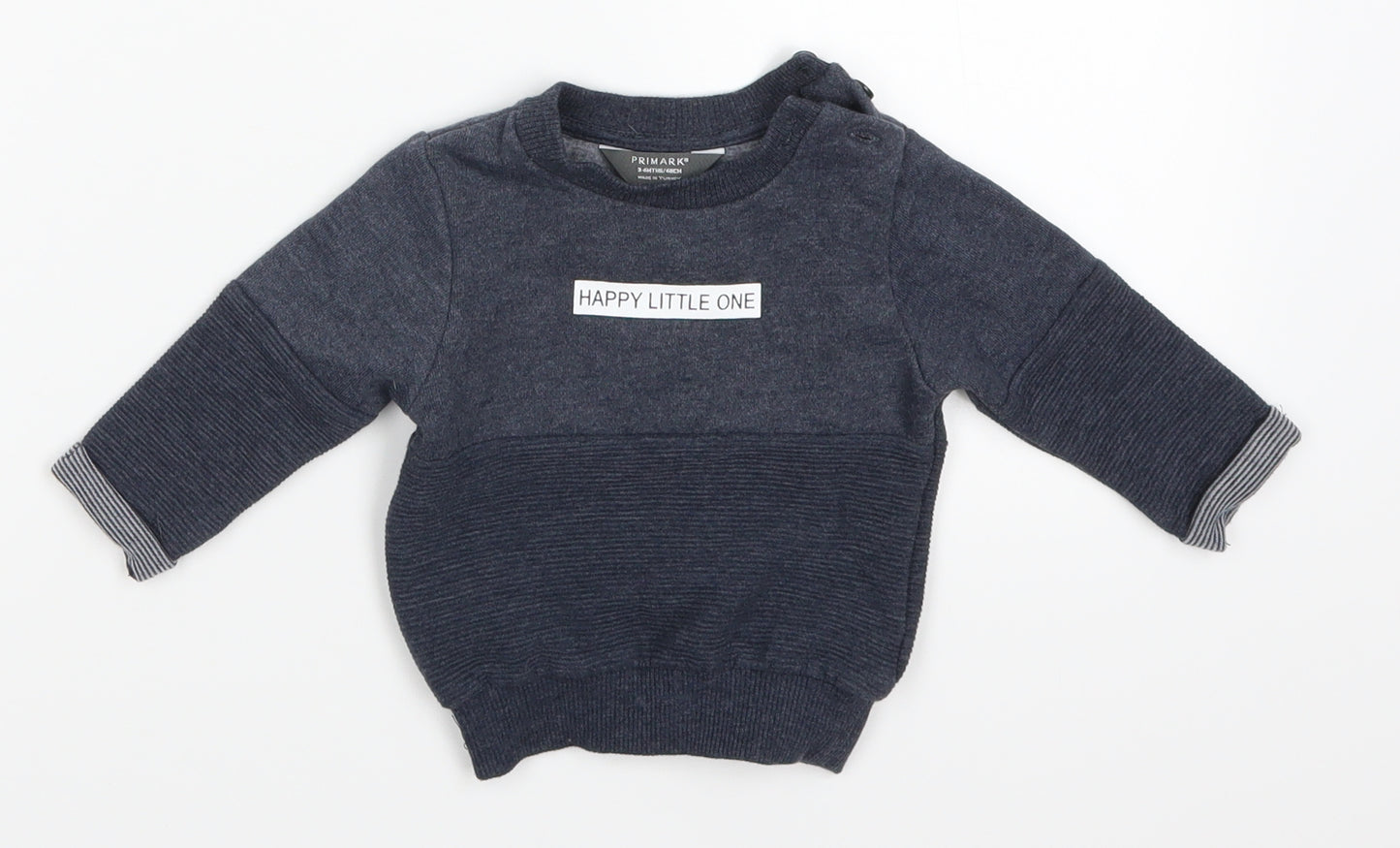 Primark Boys Blue   Basic T-Shirt Size 3-6 Months  - Happy Little One