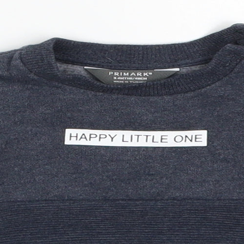 Primark Boys Blue   Basic T-Shirt Size 3-6 Months  - Happy Little One