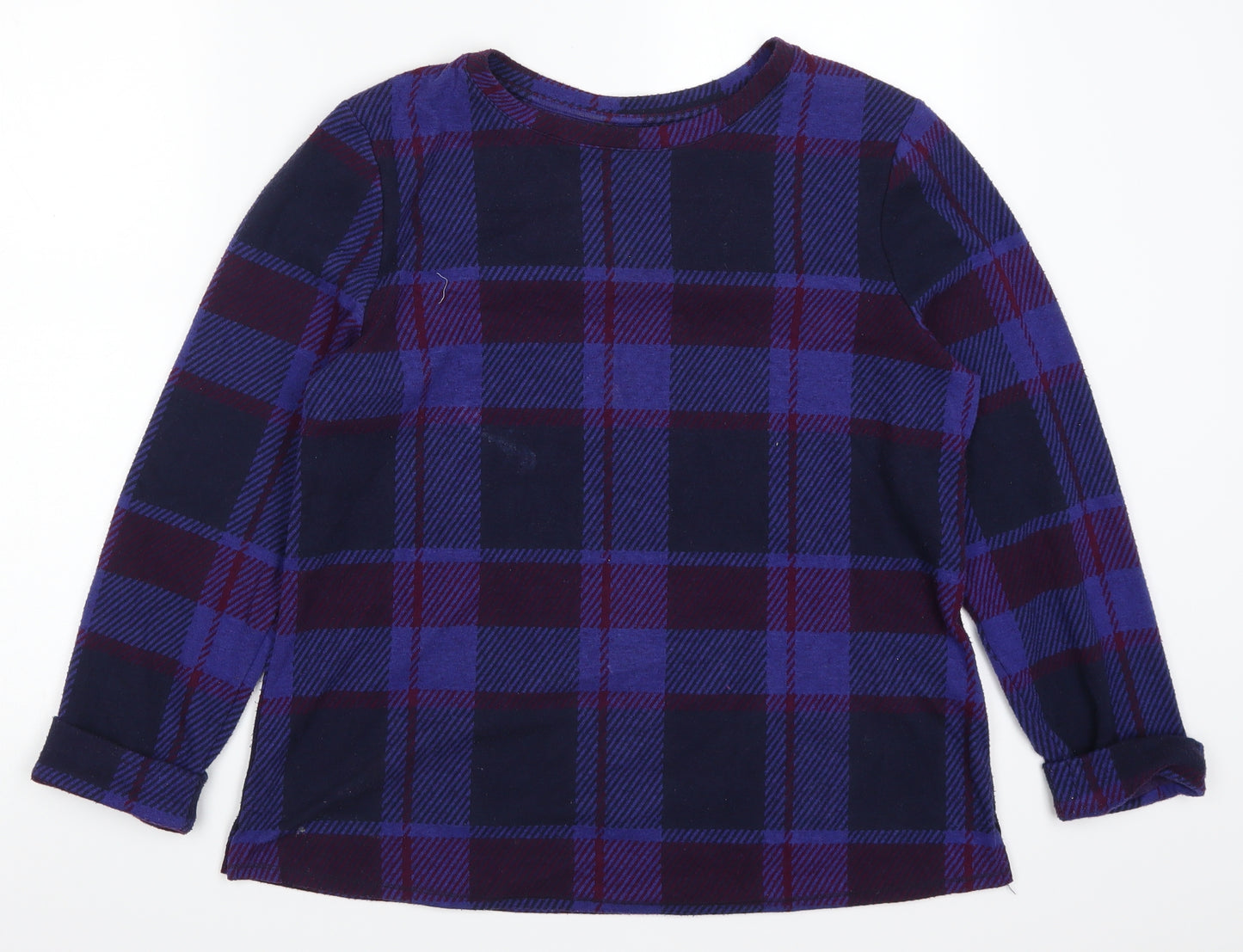 Marks and Spencer Womens Blue Check  Pullover Jumper Size 14