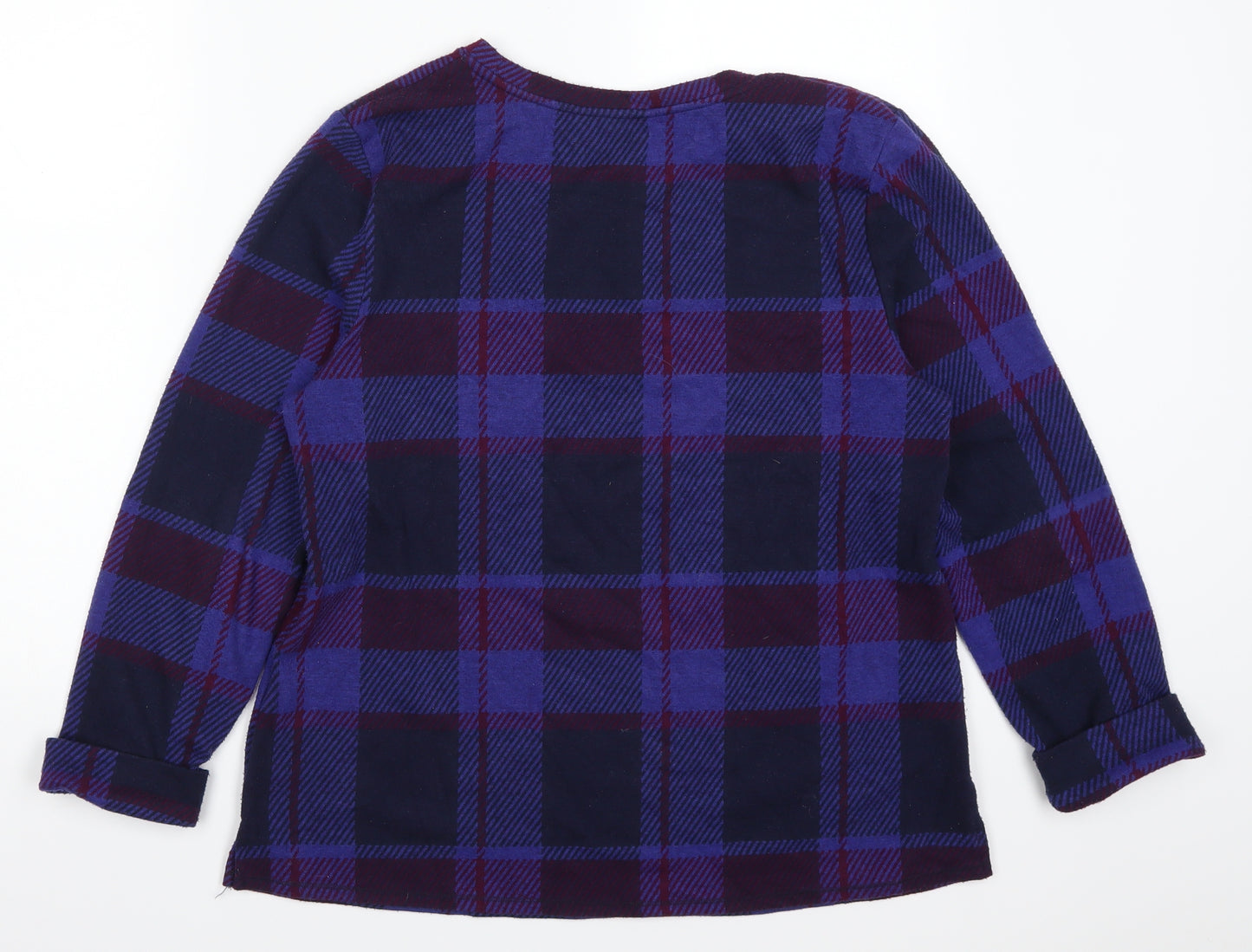 Marks and Spencer Womens Blue Check  Pullover Jumper Size 14