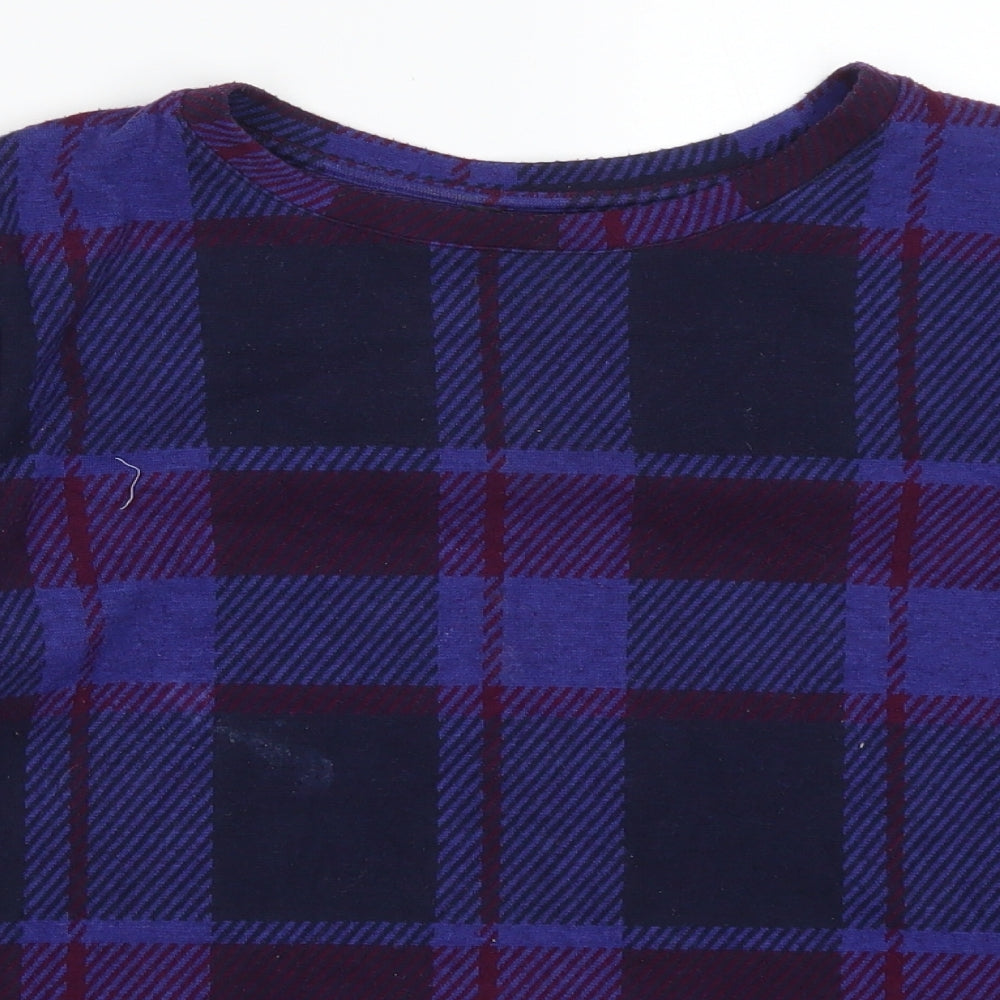 Marks and Spencer Womens Blue Check  Pullover Jumper Size 14