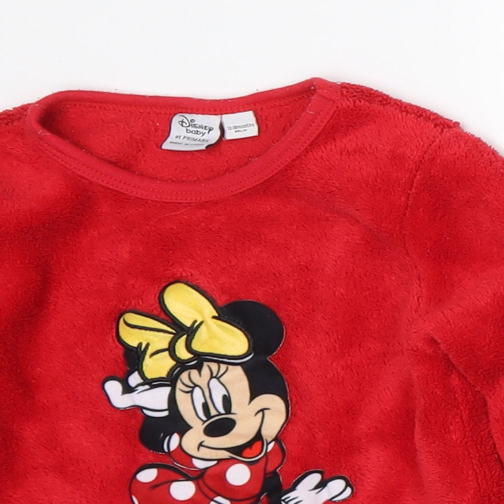 Primark Girls Red Solid  Cami Pyjama Top Size 12-18 Months  - Minnie Mouse
