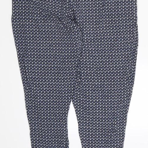 NEXT Womens Blue Geometric  Trousers  Size 12 L26 in