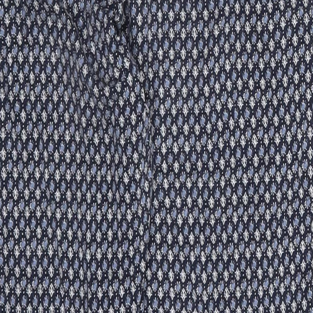 NEXT Womens Blue Geometric  Trousers  Size 12 L26 in