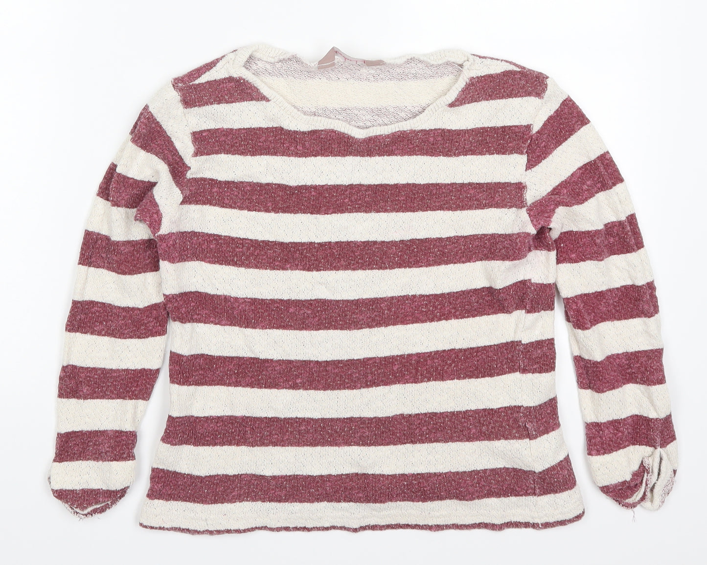 A Wear Womens Red Striped  Pullover Jumper Size M