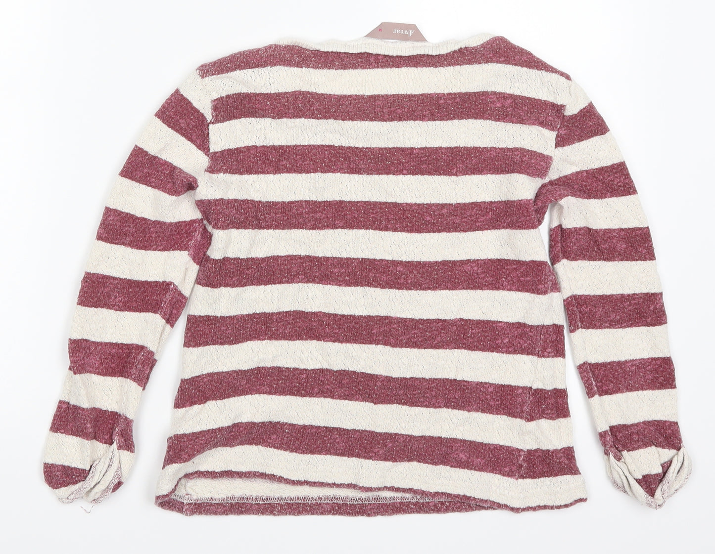 A Wear Womens Red Striped  Pullover Jumper Size M