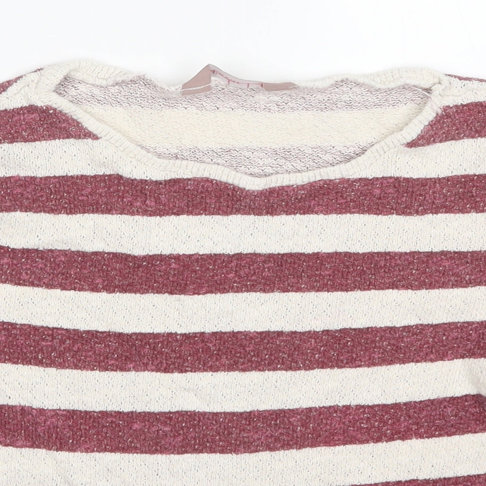 A Wear Womens Red Striped  Pullover Jumper Size M