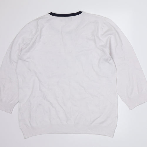 BASSINI Womens White Polka Dot  Pullover Jumper Size S