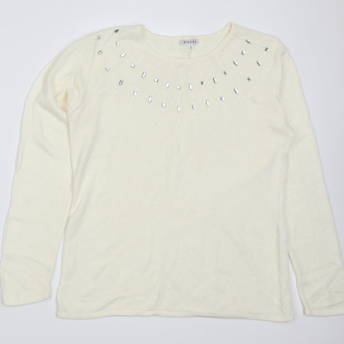 Fosby Womens Ivory   Pullover Jumper Size L