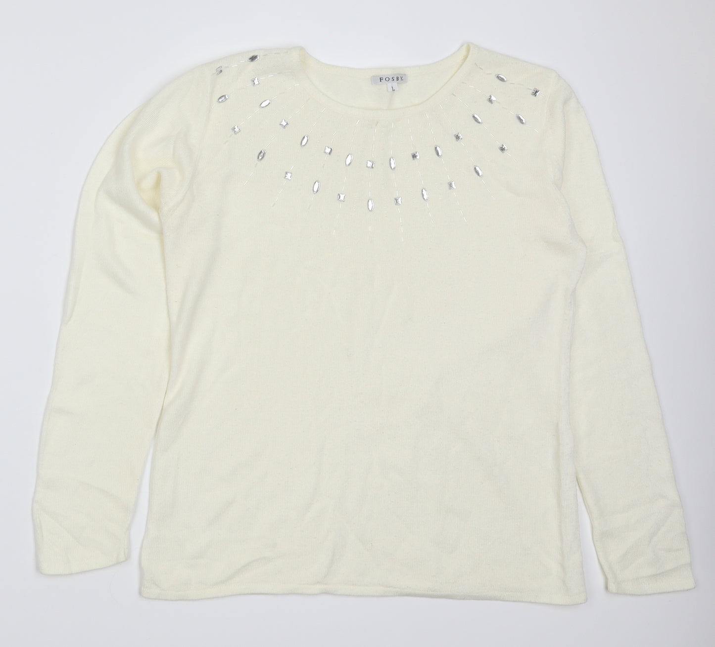 Fosby Womens Ivory   Pullover Jumper Size L