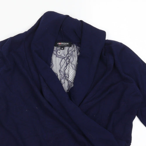 Morgan Womens Blue  Lace Pullover Jumper Size M