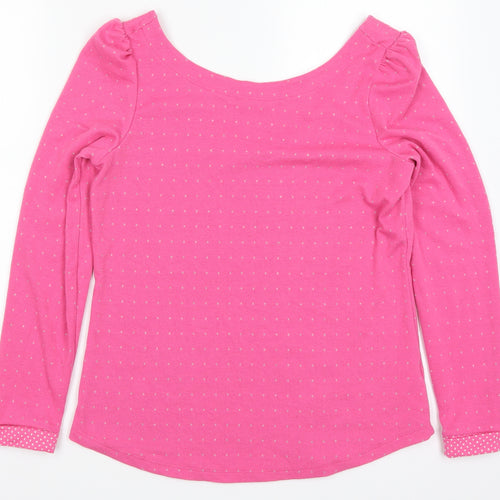EDC Womens Pink Polka Dot  Pullover Sweatshirt Size M