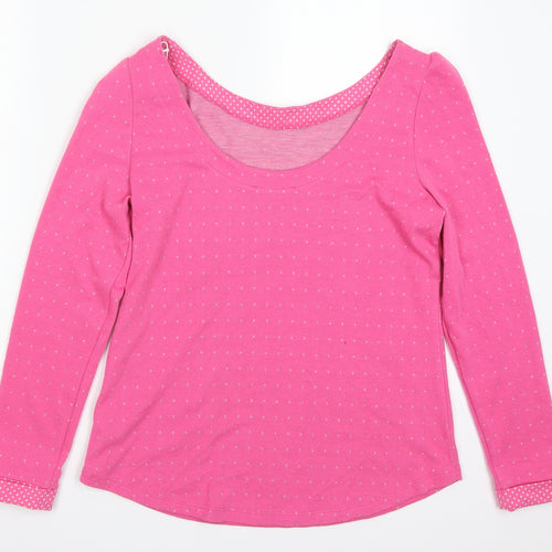 EDC Womens Pink Polka Dot  Pullover Sweatshirt Size M