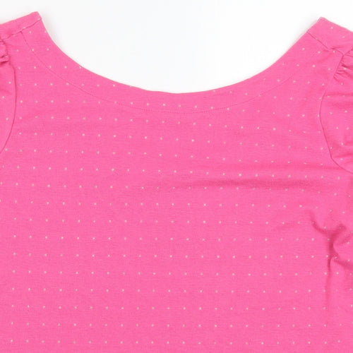 EDC Womens Pink Polka Dot  Pullover Sweatshirt Size M