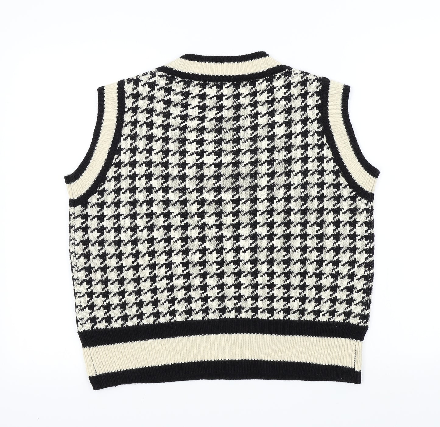 SheIn Mens Black Geometric  Vest Jumper Size M