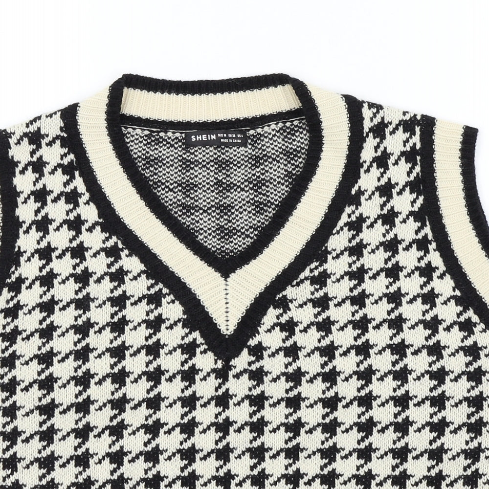 SheIn Mens Black Geometric  Vest Jumper Size M