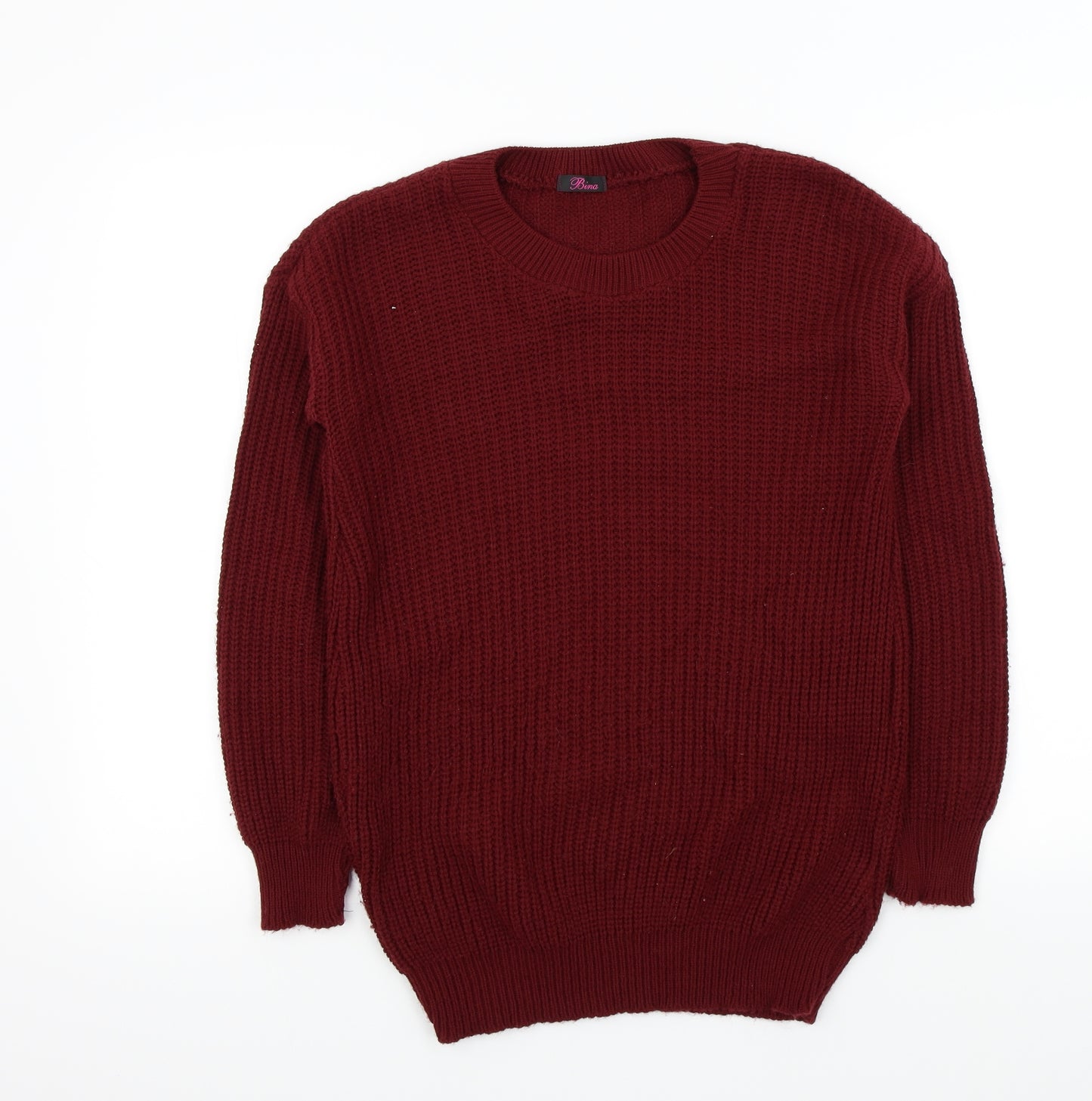 Bina Womens Red   Pullover Jumper Size M
