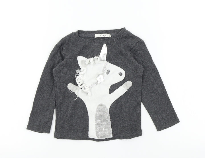 oh baby Baby Grey Colourblock Basic T-Shirt Size 18-24 Months