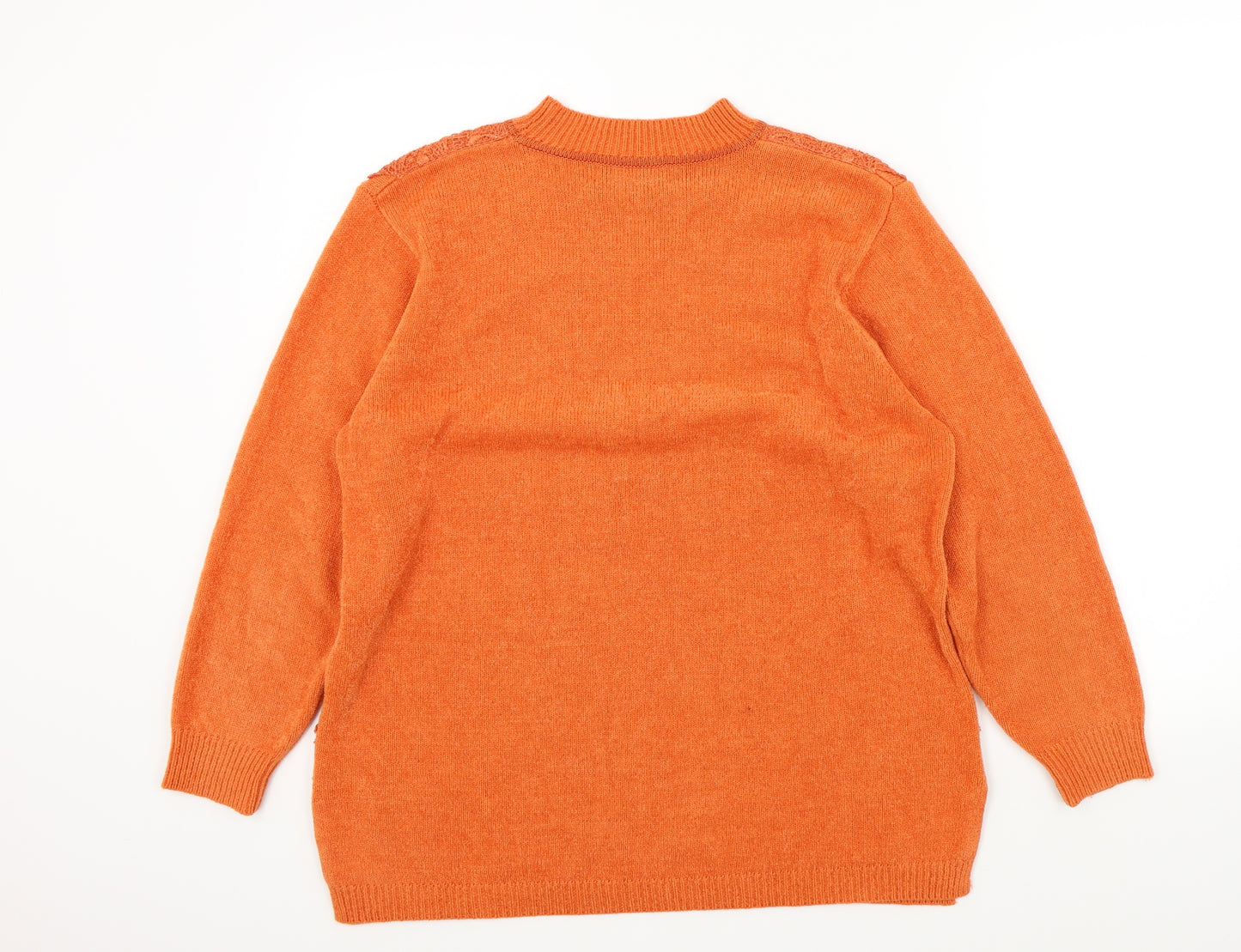 lyn Womens Orange   Pullover Jumper Size XL  - Frill Detail