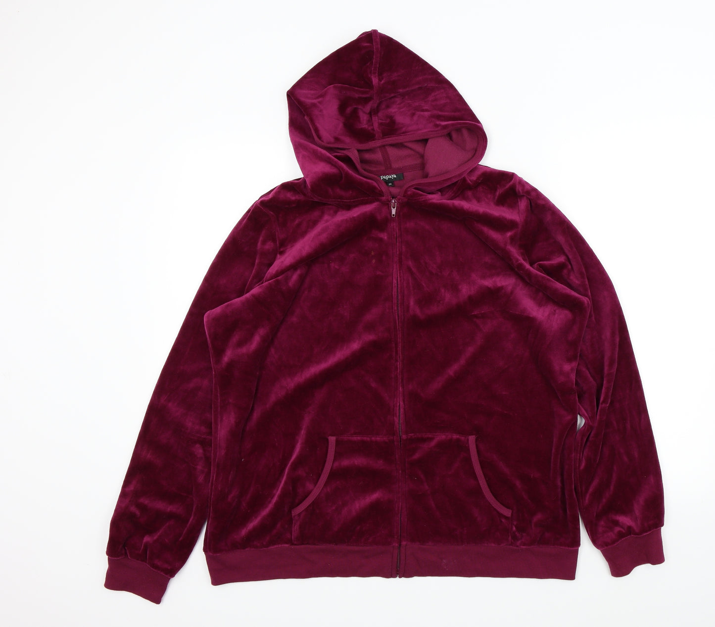 Papaya Womens Pink   Full Zip Hoodie Size 20