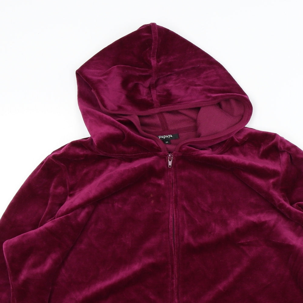 Papaya Womens Pink   Full Zip Hoodie Size 20