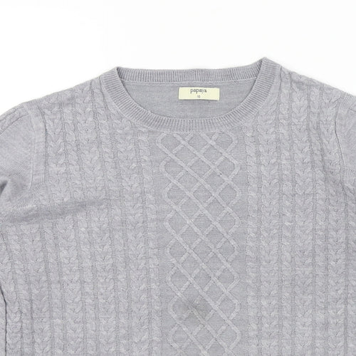 Papaya Womens Grey   Henley Jumper Size 10