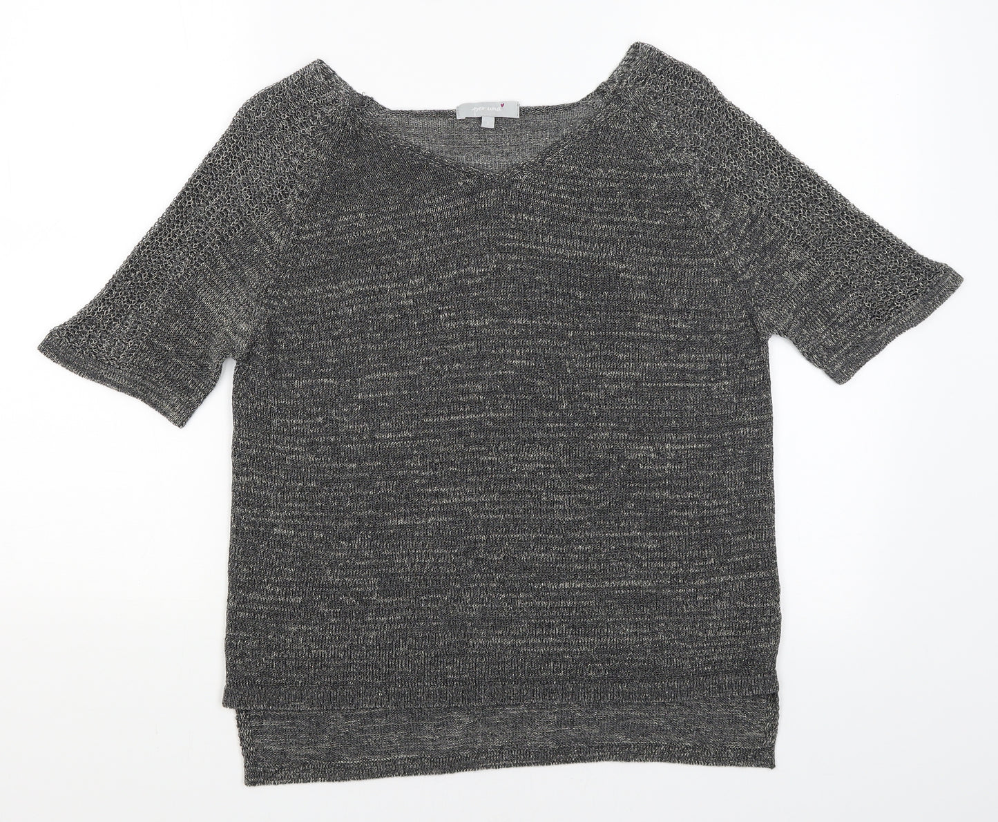 Per Una Womens Grey   Basic T-Shirt Size S