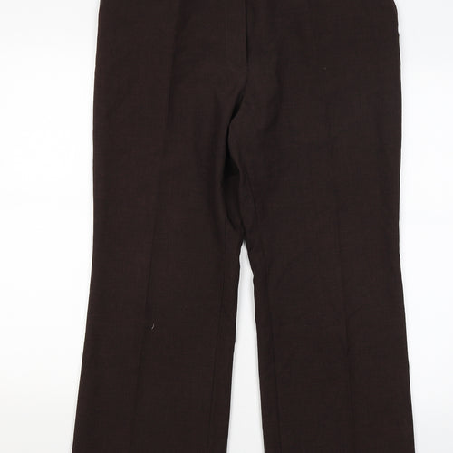 M&S Womens Brown   Dress Pants Trousers Size 16 L27 in