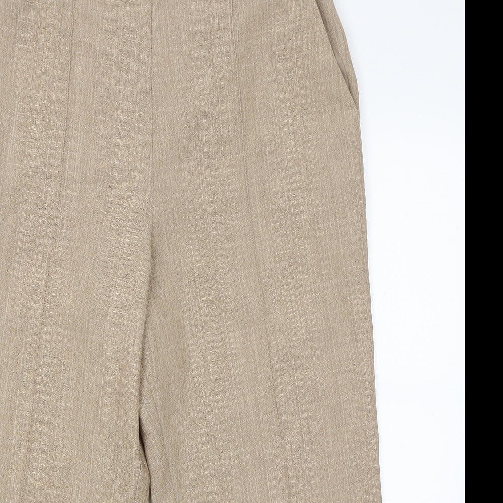 M&S Womens Beige   Cropped Trousers Size 16 L20 in