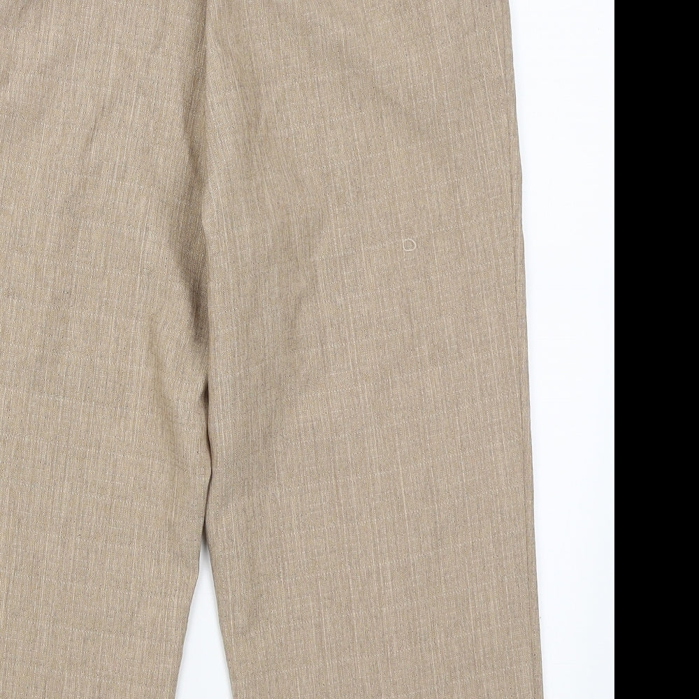 M&S Womens Beige   Cropped Trousers Size 16 L20 in