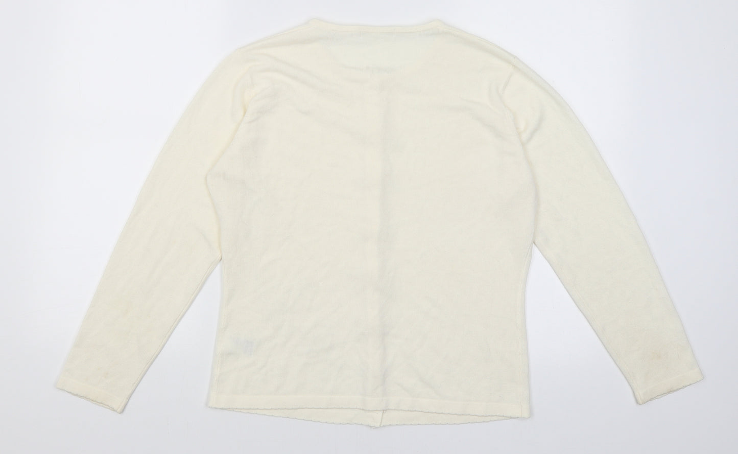 M&S Womens White   Cardigan Jumper Size 16