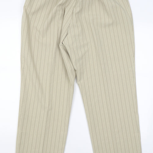 Classics Womens Beige Striped  Trousers  Size 20 L29 in