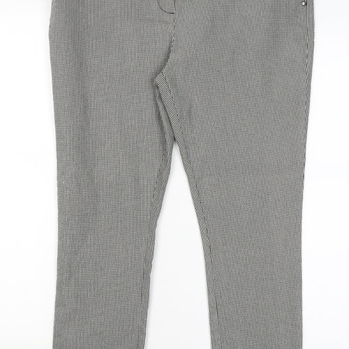 TU Womens Green Houndstooth  Trousers  Size 16 L27 in
