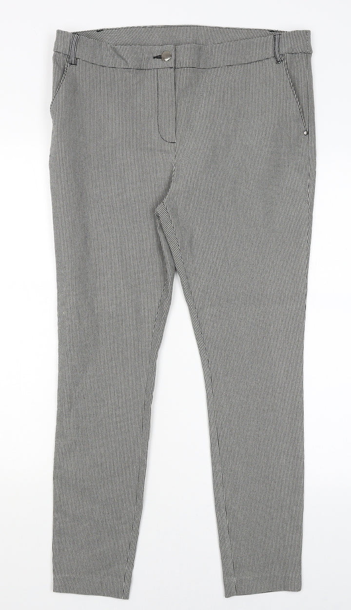 TU Womens Green Houndstooth  Trousers  Size 16 L27 in
