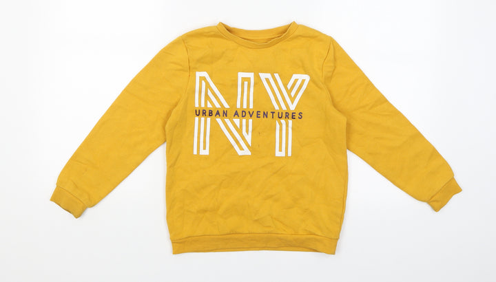 Primark Boys Yellow Pullover Sweatshirt Size 8-9 Years - Urban Adventure