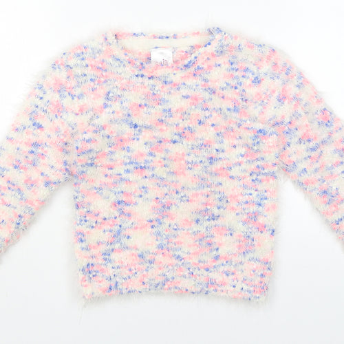 E-vie Girls White   Pullover Jumper Size 5 Years