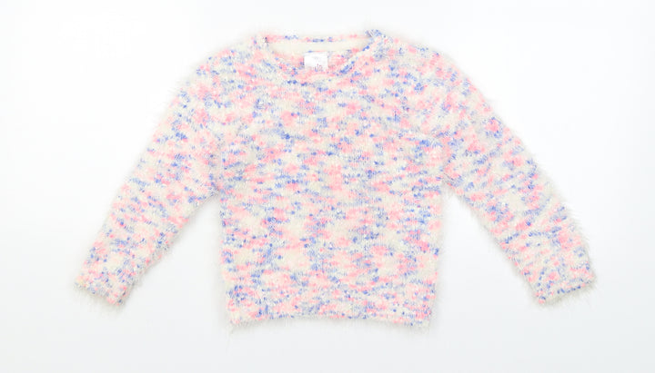 E-vie Girls White Pullover Jumper Size 5 Years