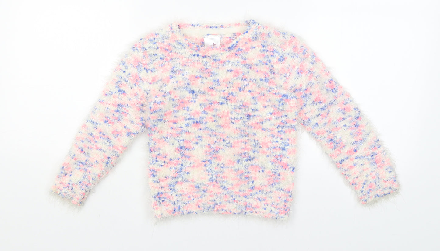 E-vie Girls White   Pullover Jumper Size 5 Years