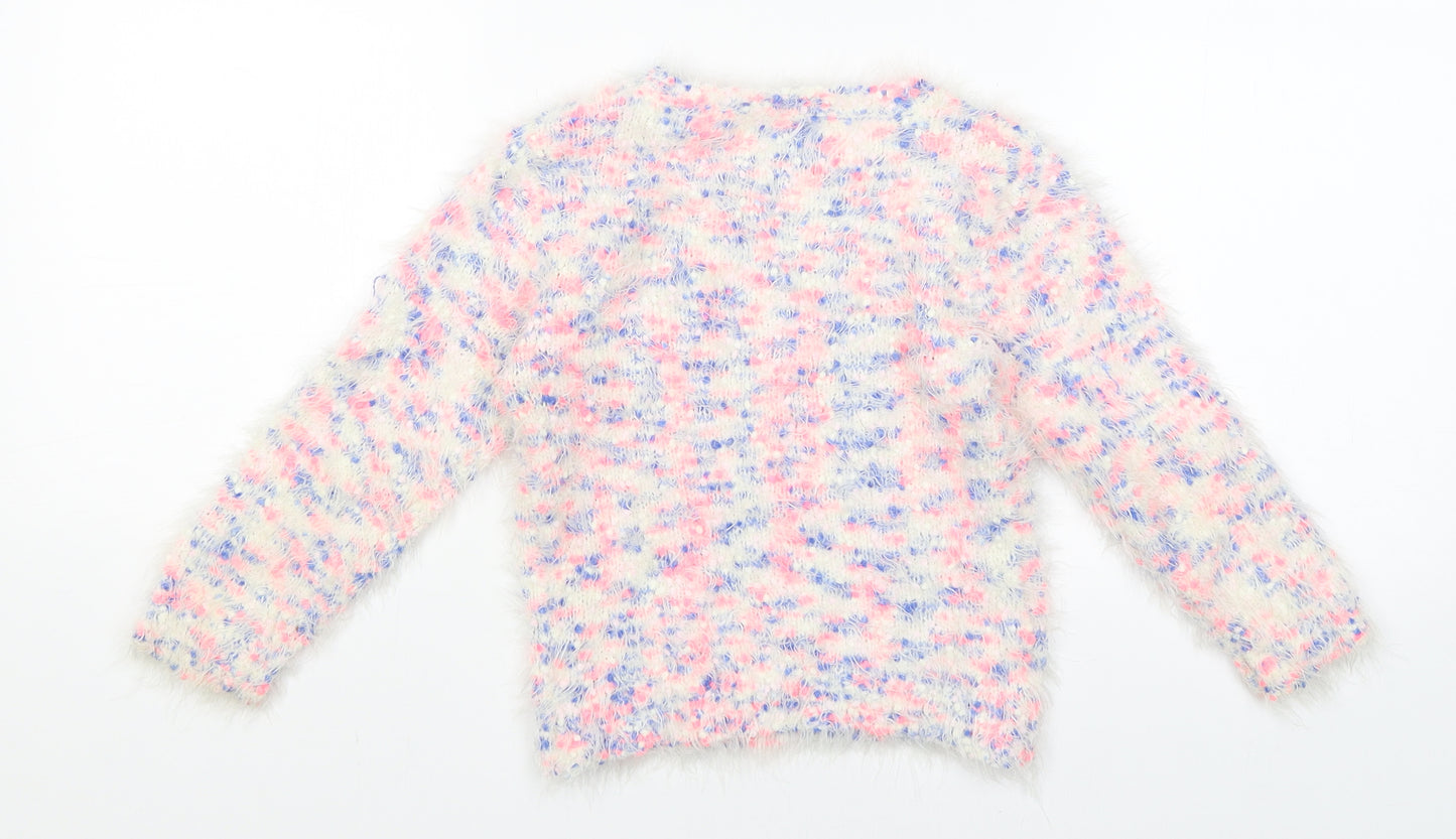 E-vie Girls White   Pullover Jumper Size 5 Years