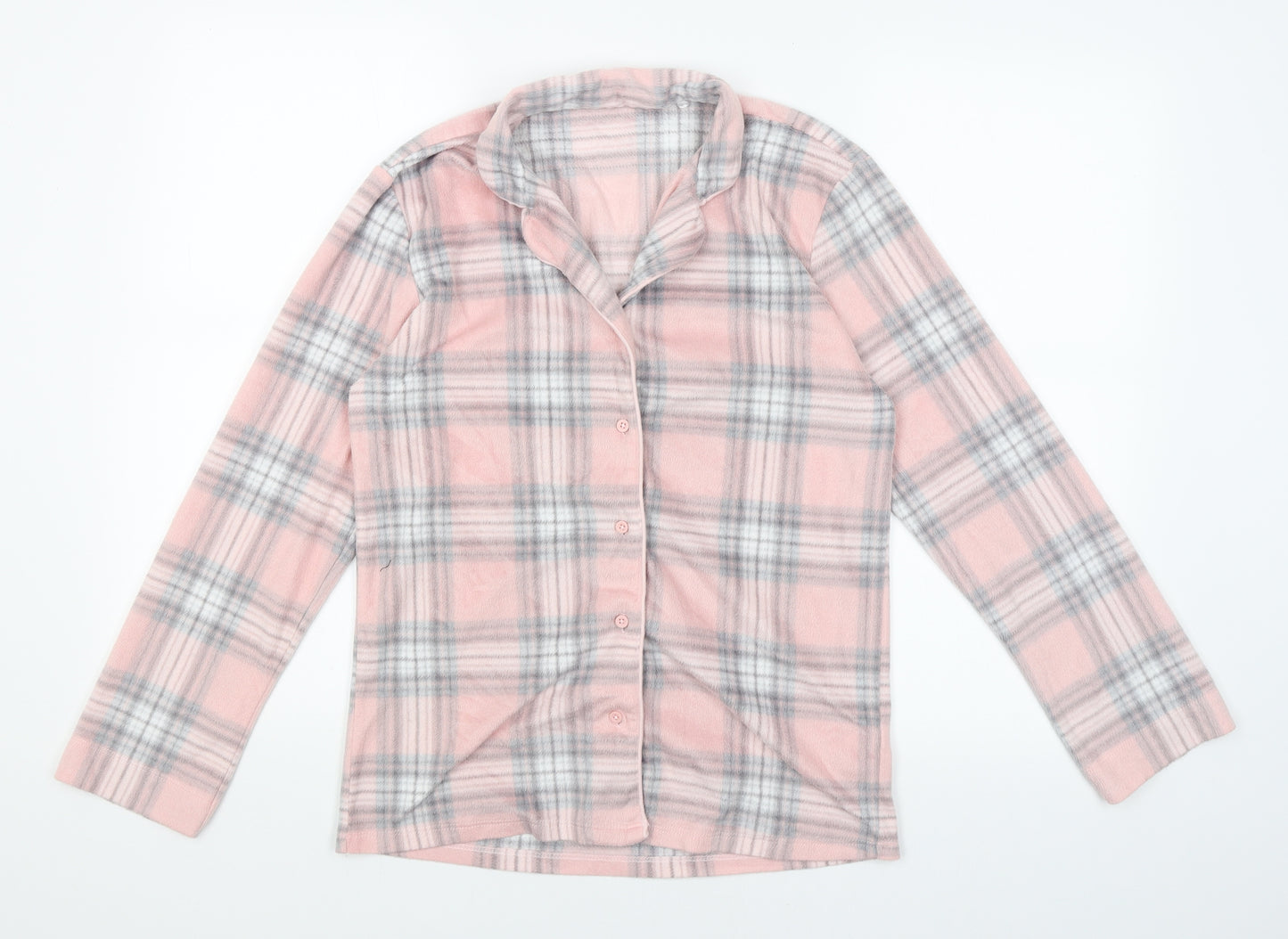 M&S Womens Pink Plaid  Top Pyjama Top Size 10