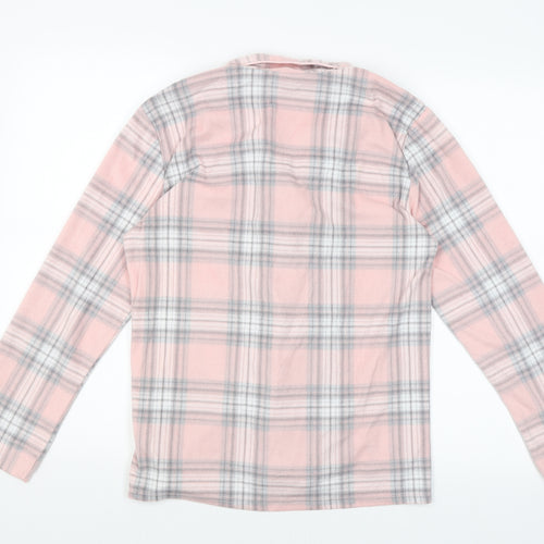 M&S Womens Pink Plaid  Top Pyjama Top Size 10