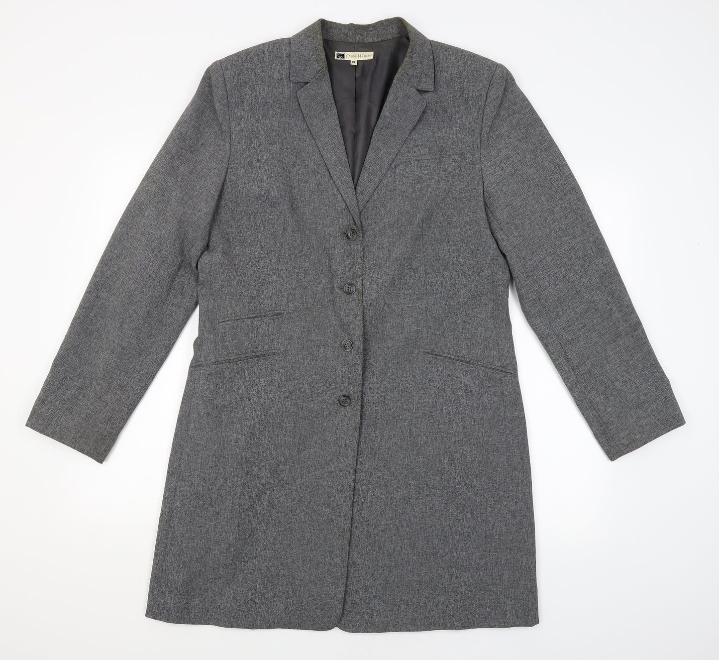 Classic Woman Womens Grey   Jacket Blazer Size 14